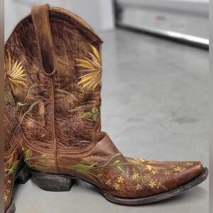 Old Gringo Women's Size 10 Ellie Brass Yellow Floral Classic Western Boots
